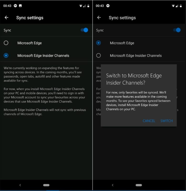 Microsoft Edge beta para Android permite sincronizar con Edge Chromium PC