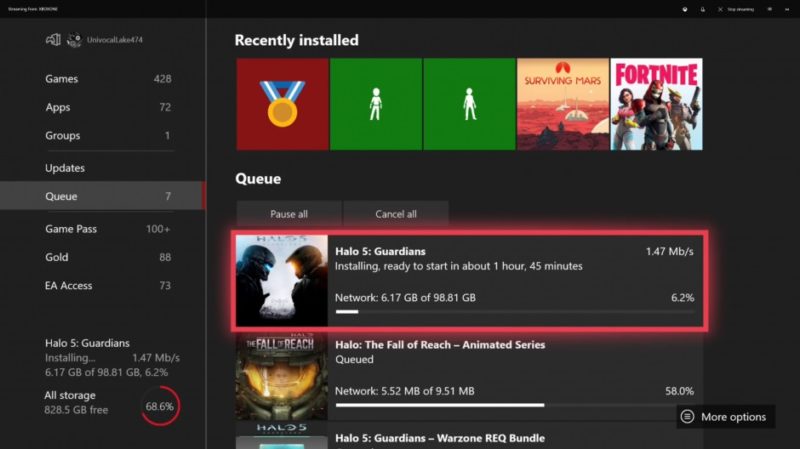 Algunos Insider de Xbox One ya ven cuanto tarda en descargarse un juego
