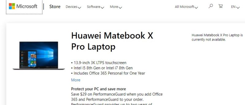 Microsoft deja de vender el MateBook ¿Un nuevo efecto del veto a Huawei?