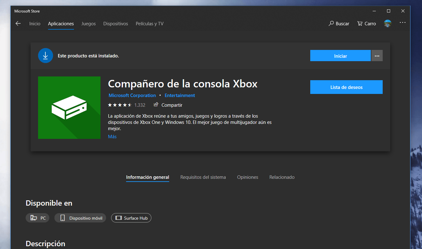 Compañero de la consola Xbox