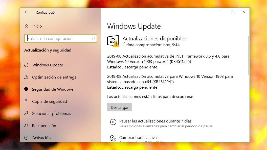Nueva actualización acumulativa para Windows 10 May 2019 Update
