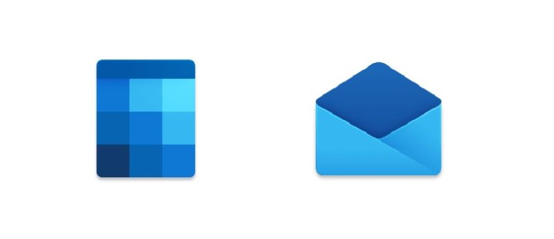 Estos serian los nuevos iconos de Calendario y correo para Windows 10 y Android