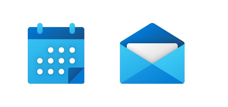 Estos serian los nuevos iconos de Calendario y correo para Windows 10 y Android