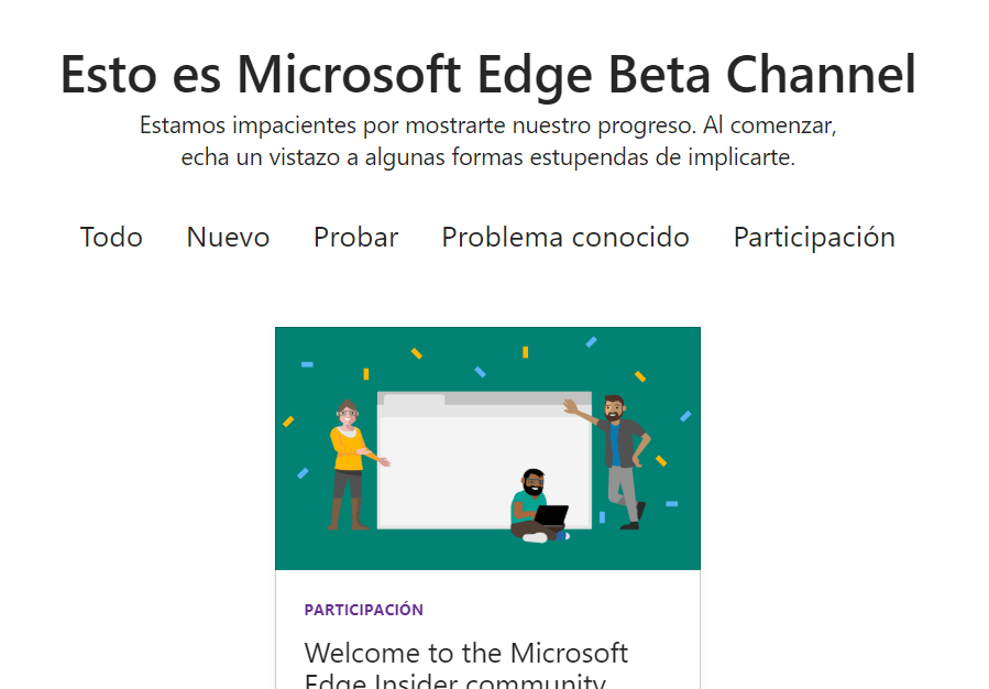 Microsoft Edge lanza su primera versión Beta