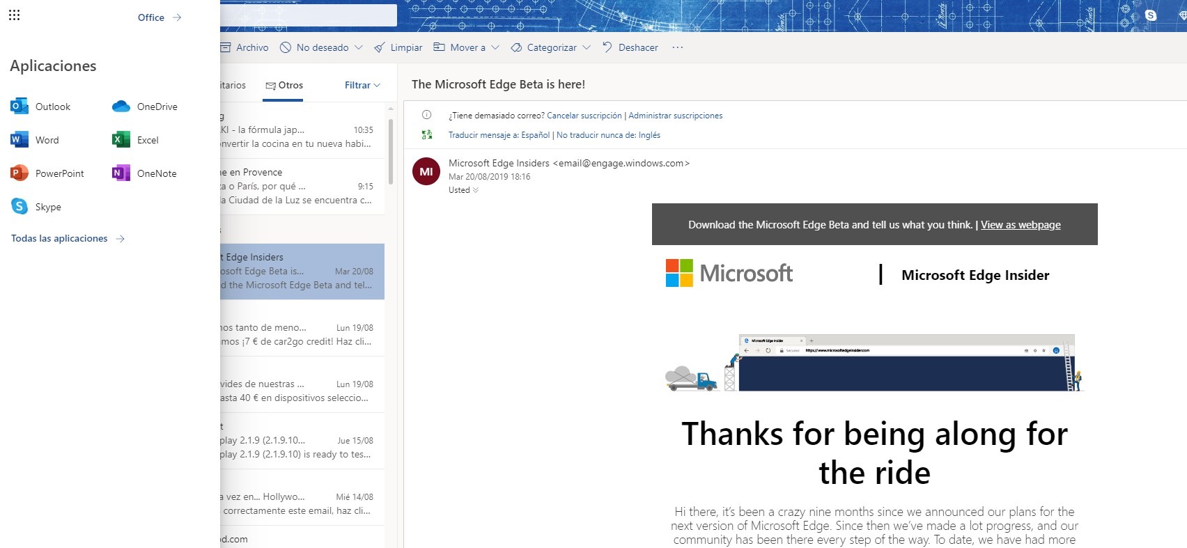 Outlook.com comienza a mostrar nuevos iconos y cambios de diseño