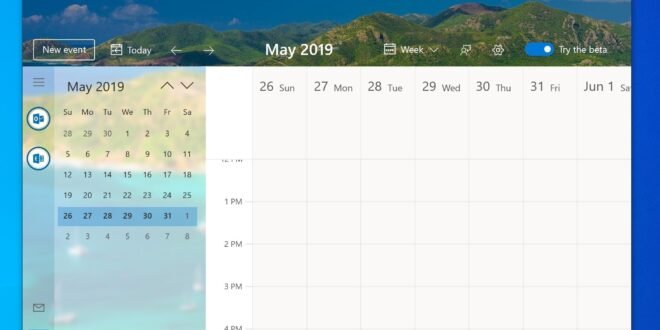 Así se verá la aplicación de Calendario en Windows 10