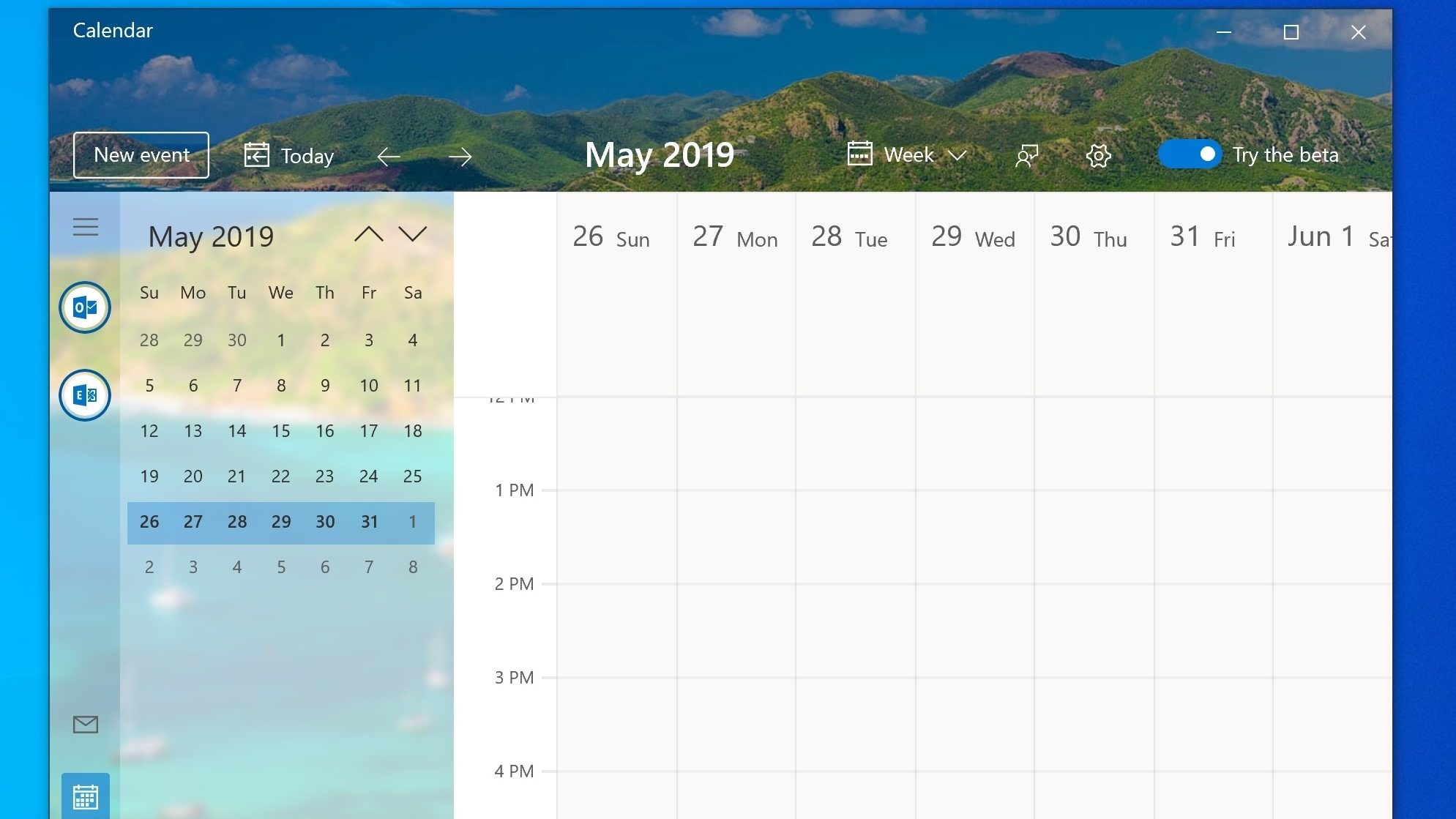 Así se verá la aplicación de Calendario en Windows 10
