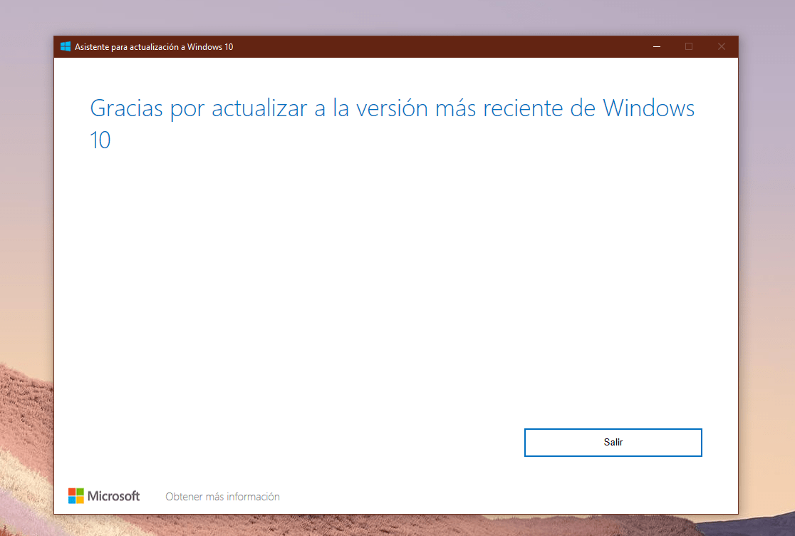 Instala Windows 10 November 2019 Update con el asistente de actualización