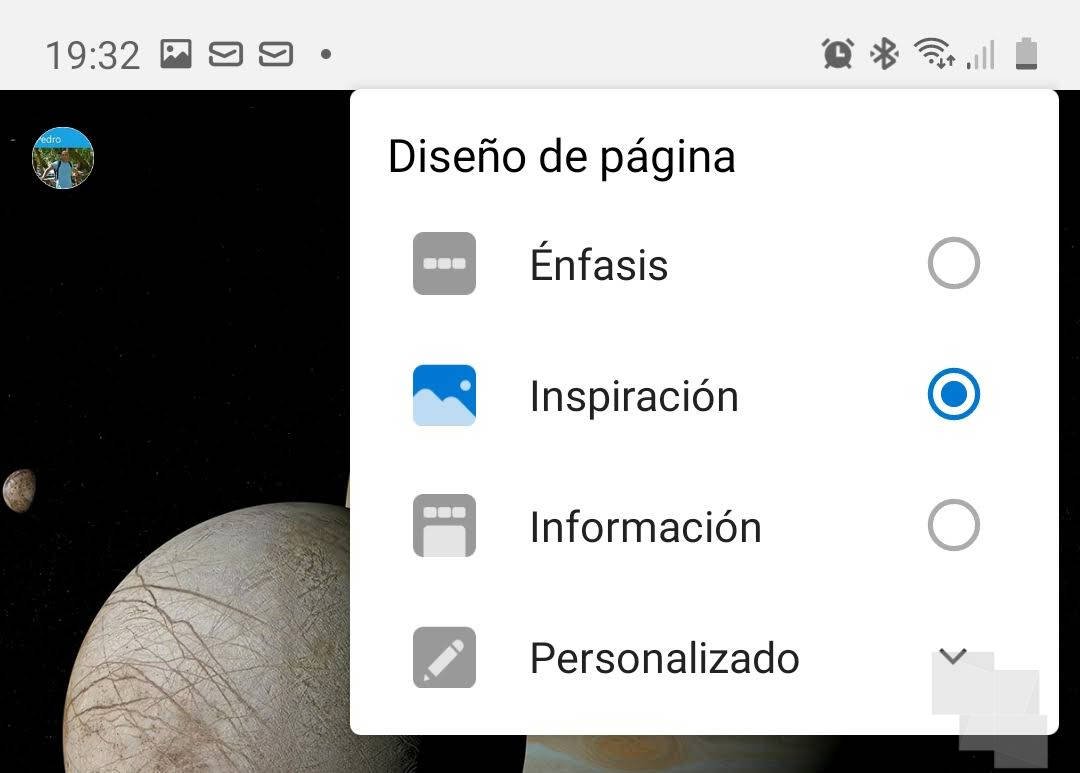Edge añade opciones de personalización con un nuevo menú en Android