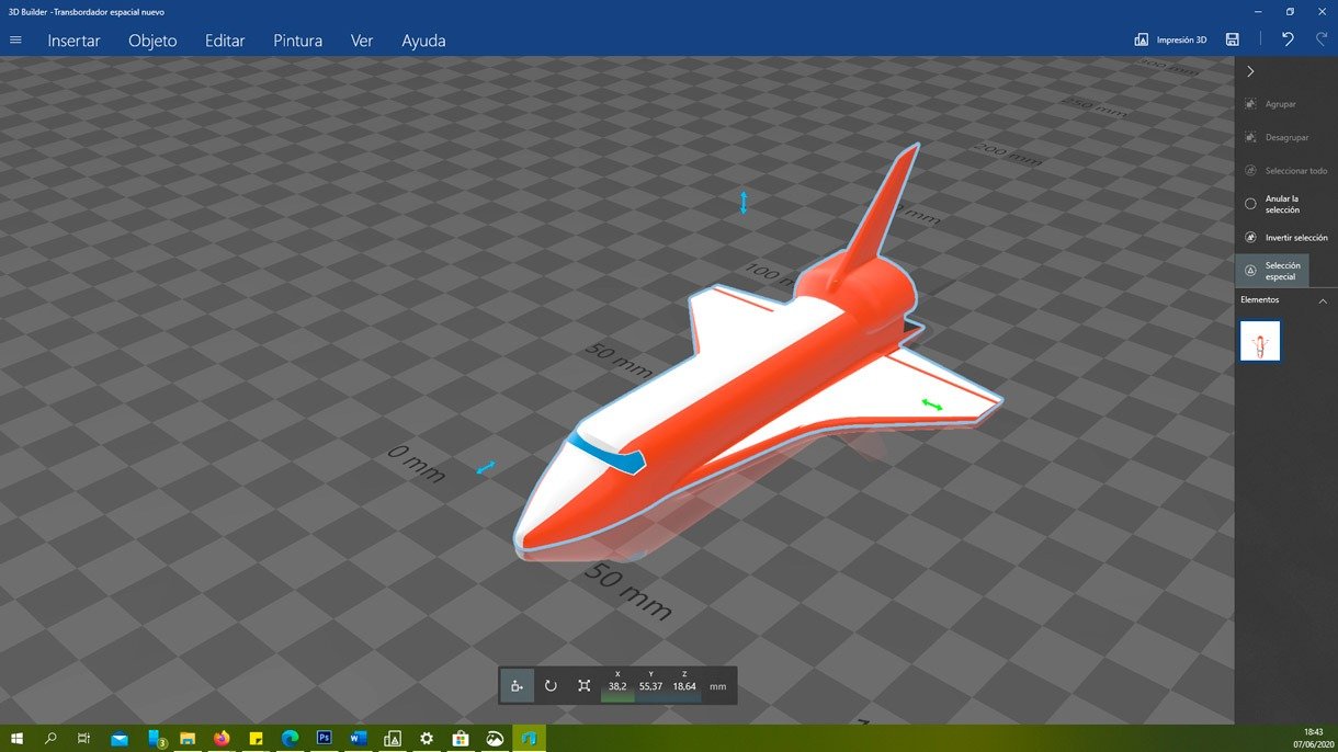 Avión realizado con 3D Builder