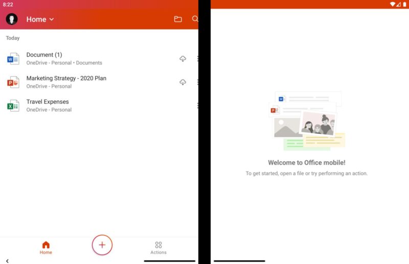 Microsoft Office en Surface Duo