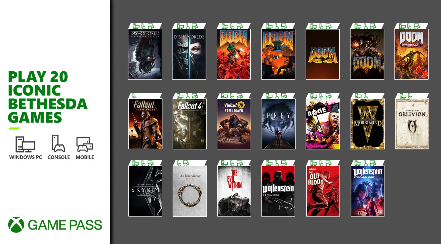 Notición: 20 juegos de Bethesda llegan a Xbox Game Pass